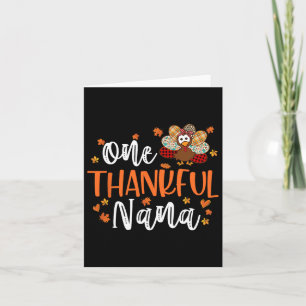 One Thankful Nana Thanksgiving Family Matching Tur Card