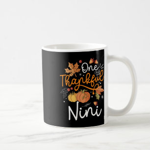 One Thankful Nini Happy Thaksgiving Day Pumpkin Fa Coffee Mug