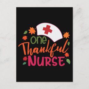 One Thankful Nurse Appreciation Thanksgiving Postcard