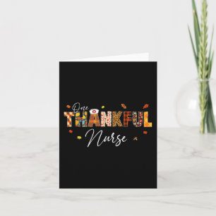 One Thankful Nurse Thanksgiving Day Leopard Plaid Card