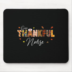 One Thankful Nurse Thanksgiving Day Leopard Plaid Mouse Pad