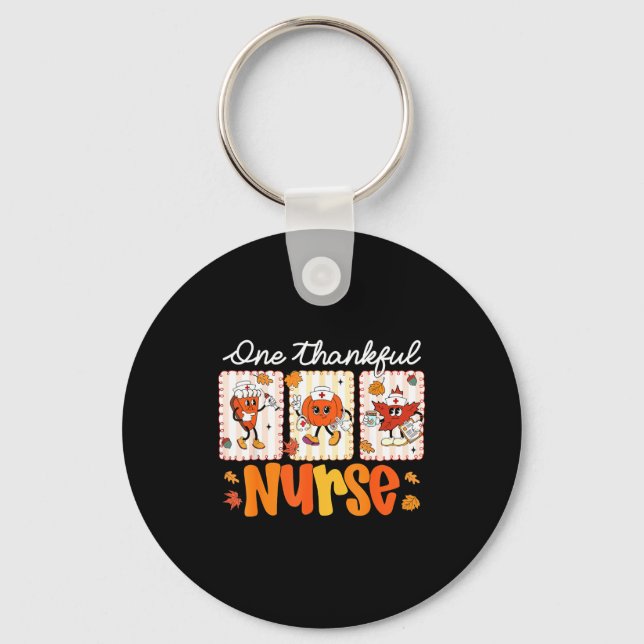 One Thankful Nurse Thanksgiving Turkey Day Nurse G Key Ring (Front)