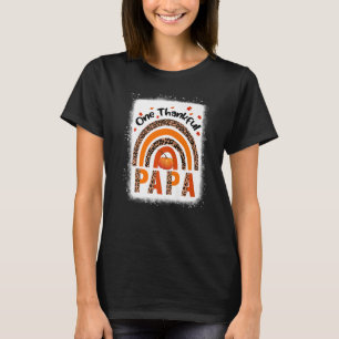 One Thankful Papa Rainbow Matching Family Thanksgi T-Shirt