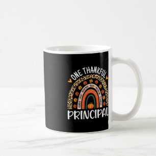 One Thankful Principal Thanksgiving Rainbow Leopar Coffee Mug