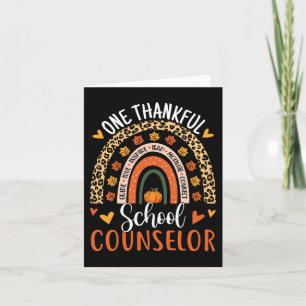 One Thankful School Counsellor Thanksgiving Rainbo Card