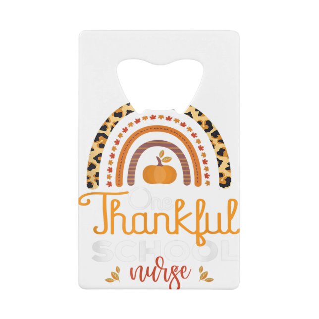 One Thankful School Nurse Leopard Rainbow Thanksgi (Front)