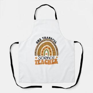 One Thankful Science Teacher Groovy Thanksgiving R Apron