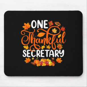 One Thankful Secretary Funny Fall Autumn Thanksgiv Mouse Pad