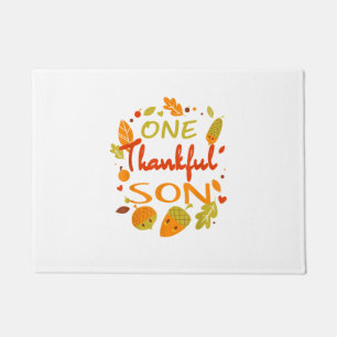 One Thankful Son Shirt Family Thanksgiving 2021 ma Doormat