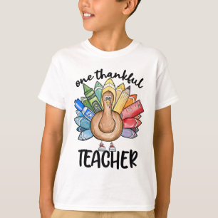 One Thankful Teacher Thanksgiving Turkey T-Shirt
