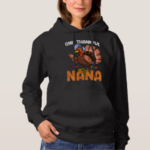 One Thankfull Nana Turkey  Women Flock Love Foodie Hoodie