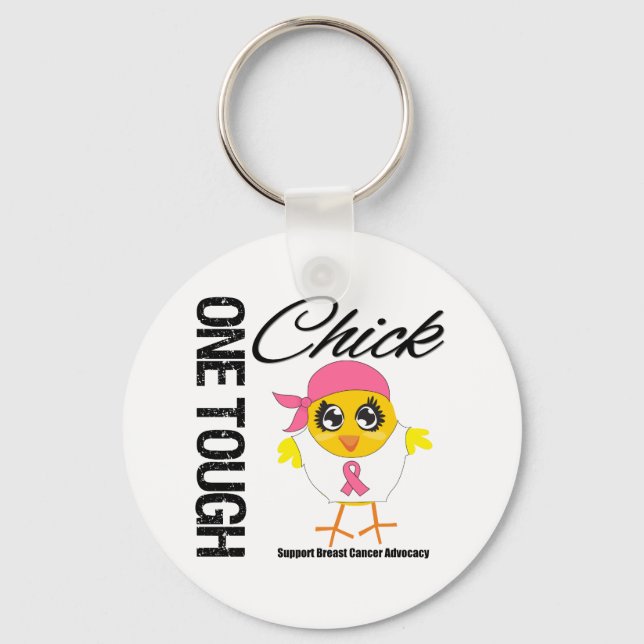 One Tough Chick Breast Cancer Warrior Key Ring (Front)