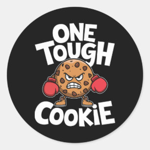 One Tough Cookie Boxer Boxing Funny Cookie Lover Classic Round Sticker