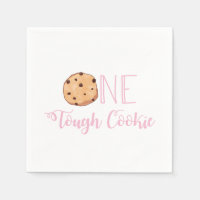 One Tough Cookie Pink Milk and Cookies Birthday