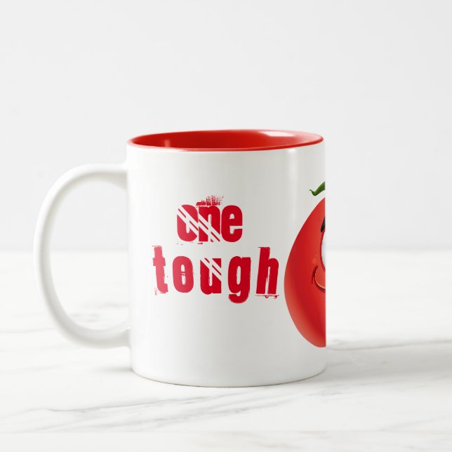 One Tough Squeeze From  Being Saucy Two-Tone Coffee Mug (Left)
