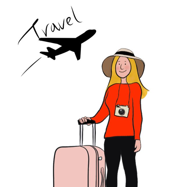 one travelling person illustration card (Creator Uploaded)