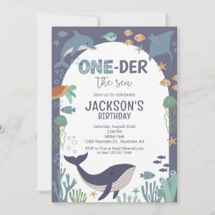 ONE Under the Sea Ocean First Birthday Invitation