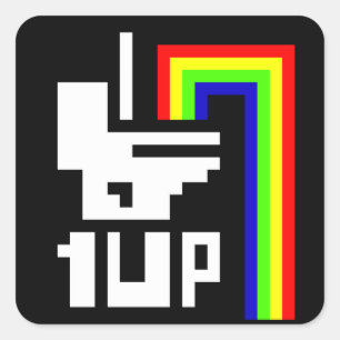 One Up Square Sticker