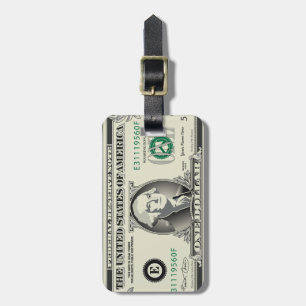 One US $ Dollar Bill Luggage Tag