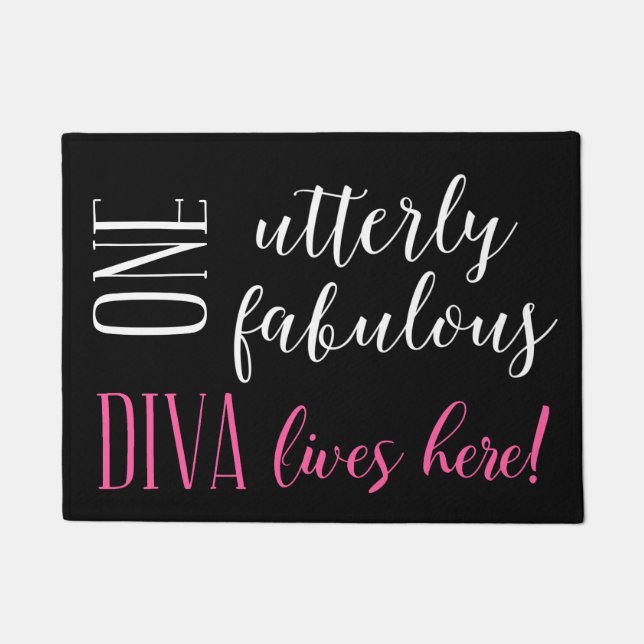 One Utterly Fabulous "DIVA" Lives Here! - Door Mat (Front)