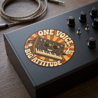 One Voice, Big Attitude – Synth Nerd Humor Classic Round Sticker