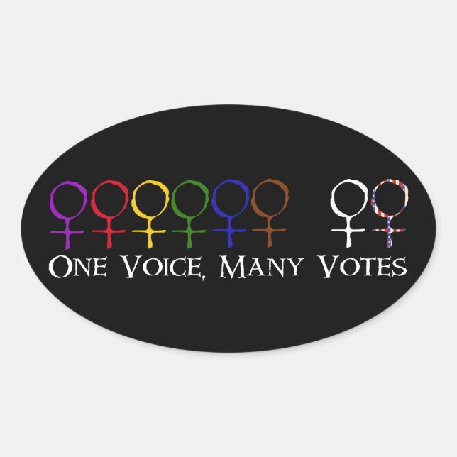 One Voice, Many Votes Oval Sticker (Front)