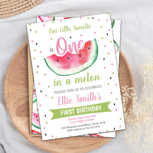 One Watermelon Birthday Invitations