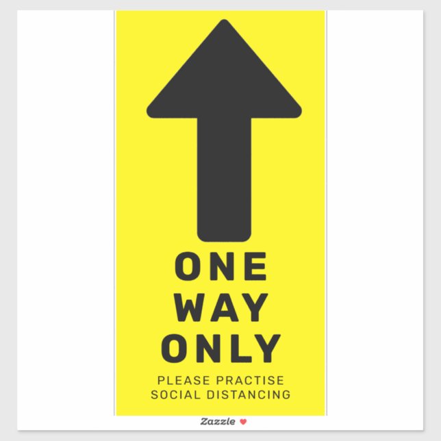 One Way Directional Arrow Floor Marker (Sheet)