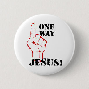 One Way Jesus 6 Cm Round Badge