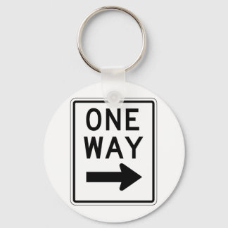 One Way Right Sign Key Ring