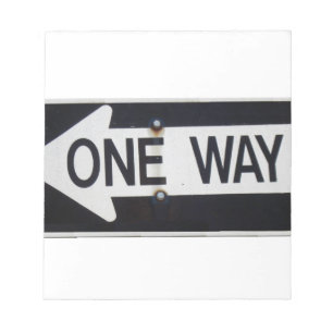 One Way Sign Notepad