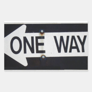 One Way Sign Rectangular Sticker