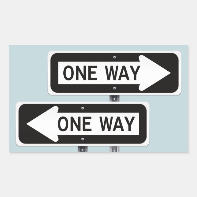 One way sign rectangular sticker (Front)