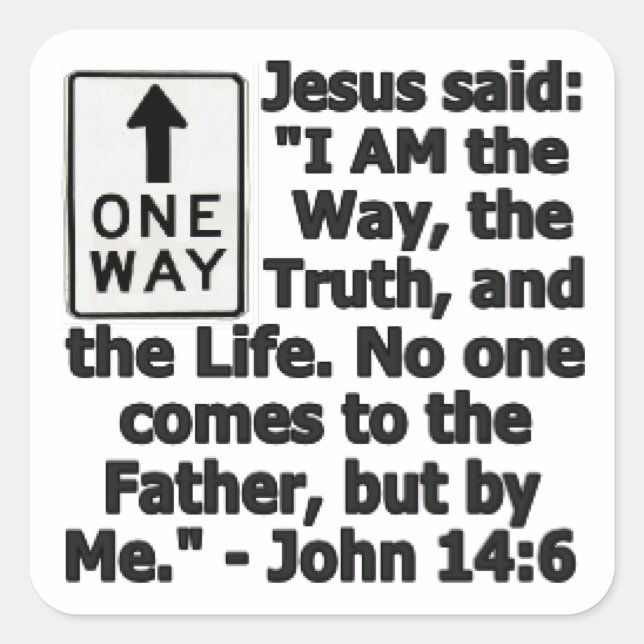One Way Square Sticker (Front)