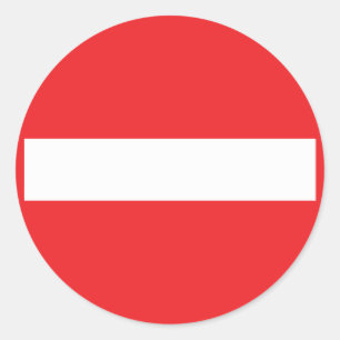 one-way street icon classic round sticker