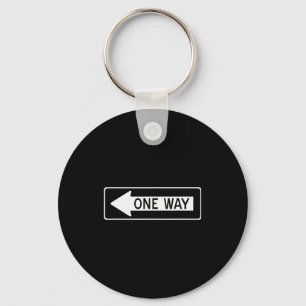 One Way Traffic Sign Key Ring