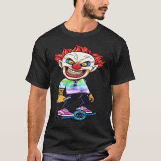 One Wheel Electric Skateboard Evil Mask Clown T-Shirt