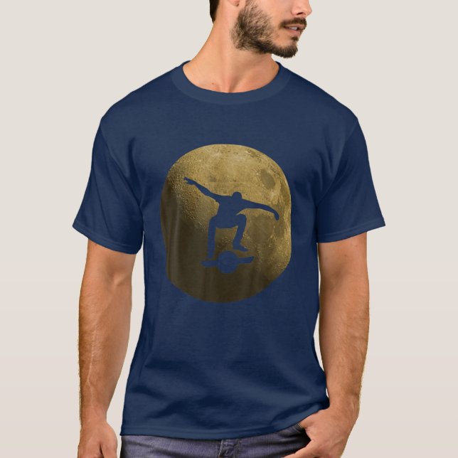 One Wheel Floating In The Moon | Onewheel Float Ap T-Shirt (Front)