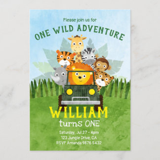 One Wild Adventure | Wild One | First Birthday Invitation