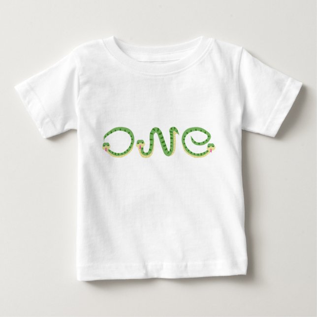 One Wild baby featuring eye-catching snakes design Baby T-Shirt (Front)