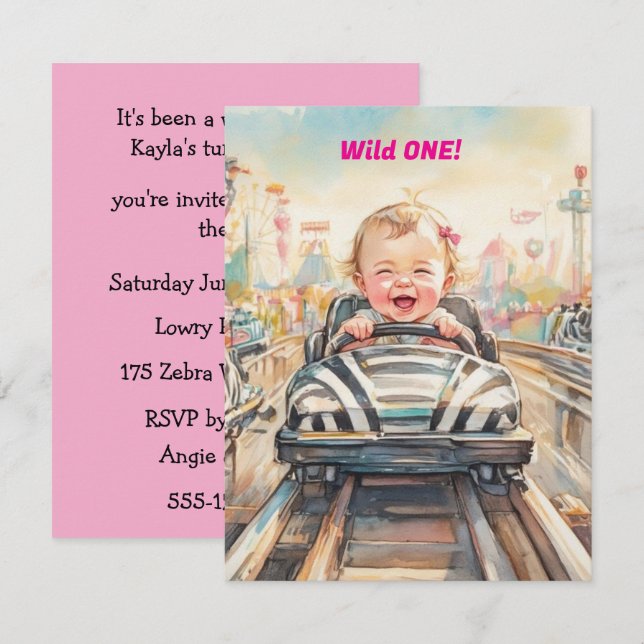 One Wild Ride Party Digital Download Invitation (Front/Back)