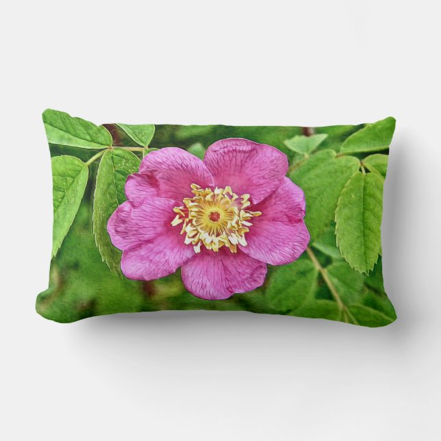 One Wild Rose Lumbar Cushion (Front)