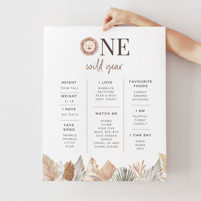 One Wild Year Lion Milestone Poster (Creator Uploaded)