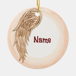 one wing angel ceramic tree decoration