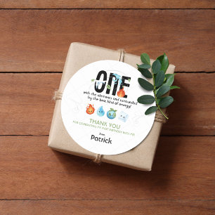 ONE With The Elements First Birthday  Classic Round Sticker