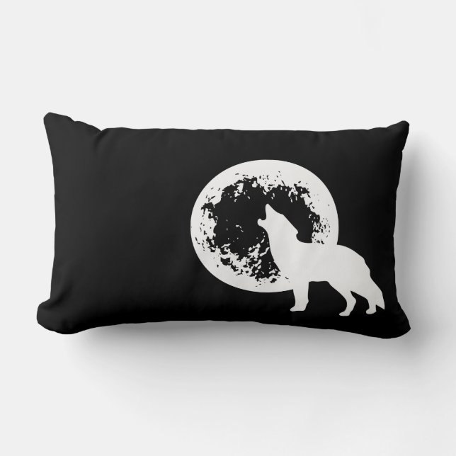 One Wolf Moon Lumbar Cushion (Front)