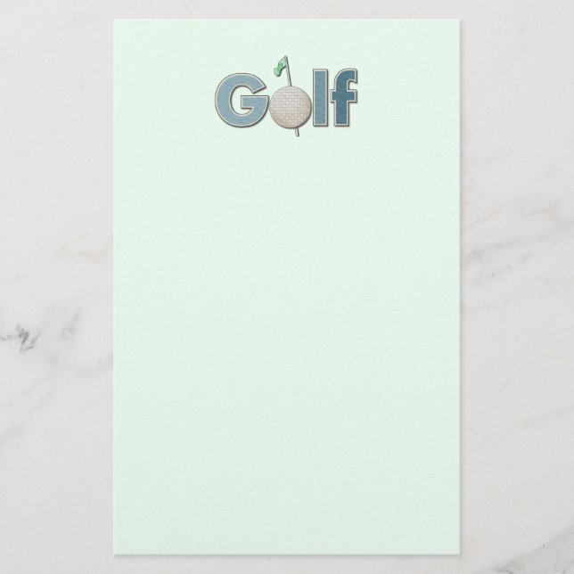 One  Word Golf Stationery (Front)