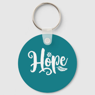 One Word That Say Hope Cursive Calligraphy Key Ring