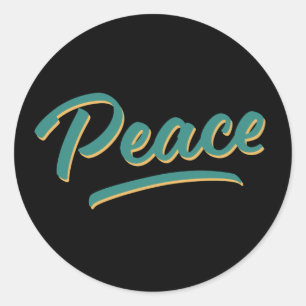 One Word That Say Peace Inspirational Quote Classic Round Sticker