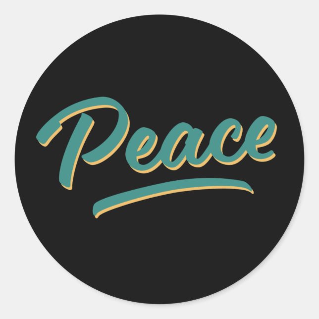 One Word That Say Peace Inspirational Quote Classic Round Sticker (Front)